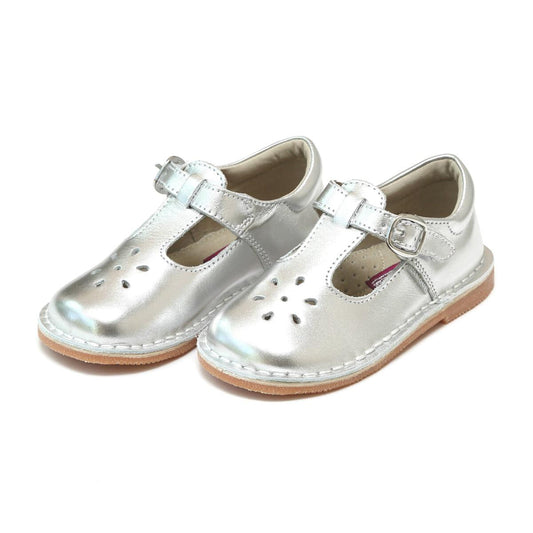 Silver Metallic Joy Stitch Down Mary Jane